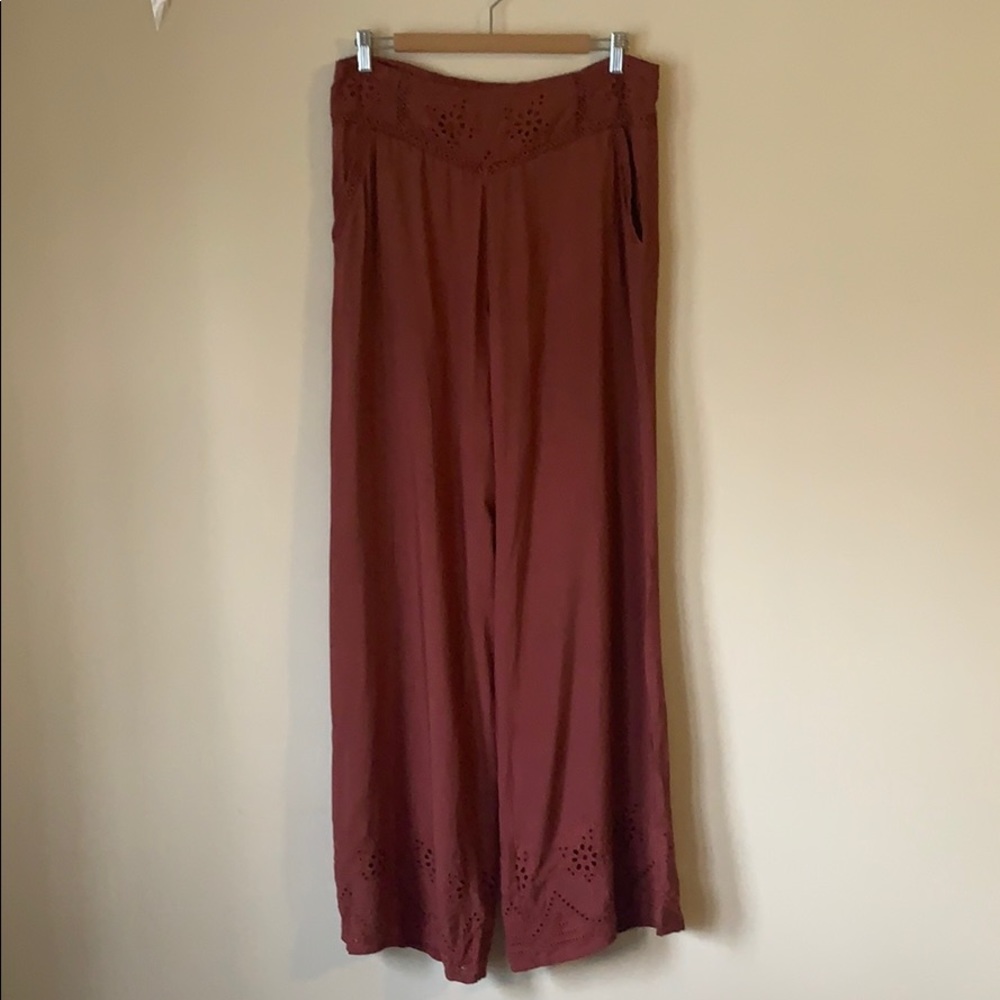Blue earth wide leg palazzo pants
